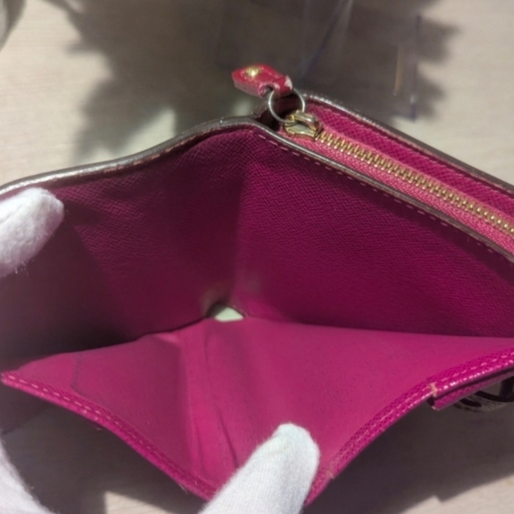 Louis Vuitton Perforated Metallic Brown Wallet with Magenta Interior - Picture 11 of 15